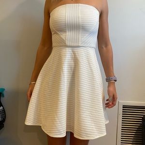 White strapless dress